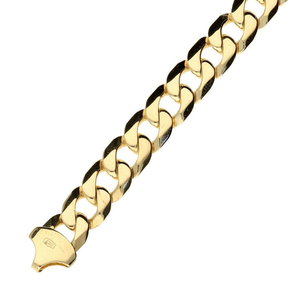 9ct Yellow Gold Gents Curb Bracelet - 23.6g
