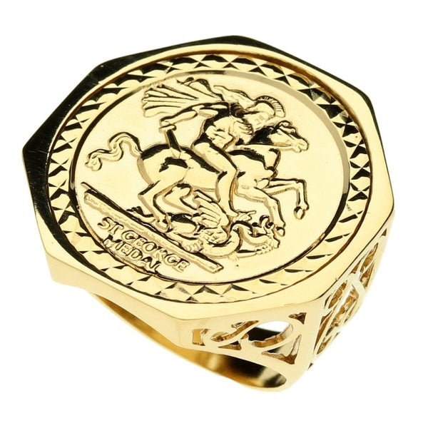 9ct Yellow Gold St George Ring - 6.6g