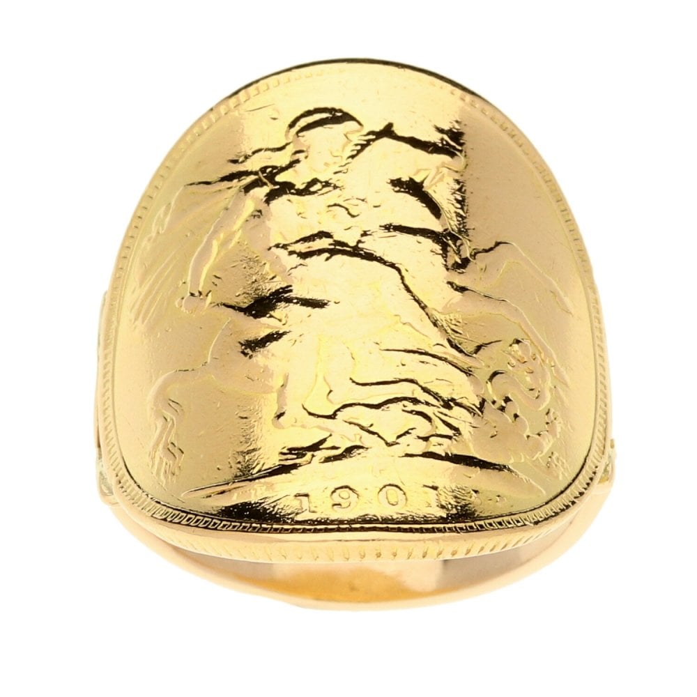 1901 Bent-Over Full Sovereign Ring - 9.0g