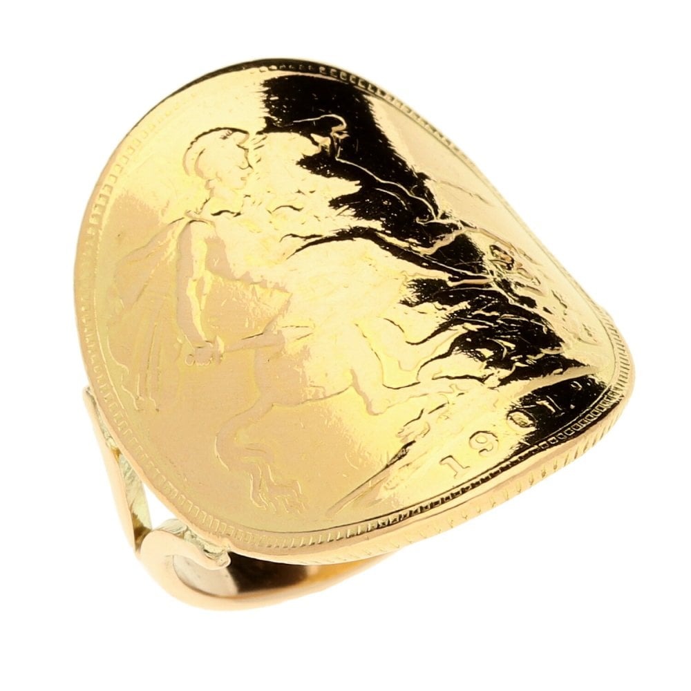 1901 Bent-Over Full Sovereign Ring - 9.0g