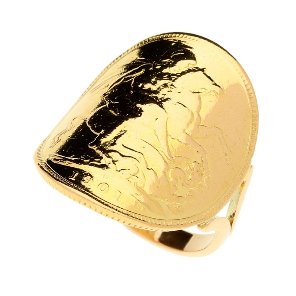 1901 Bent-Over Full Sovereign Ring - 9.0g
