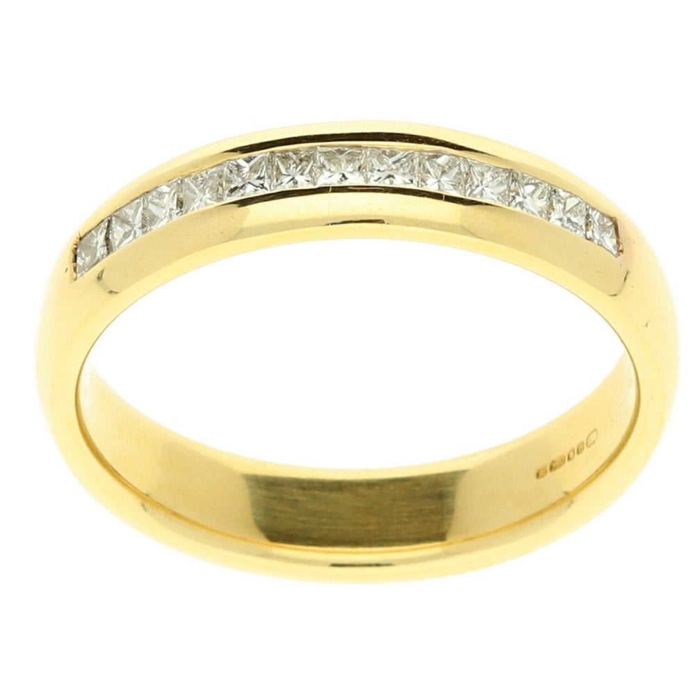 18ct Yellow Gold Half Eternity Diamond Ring - 0.52ct