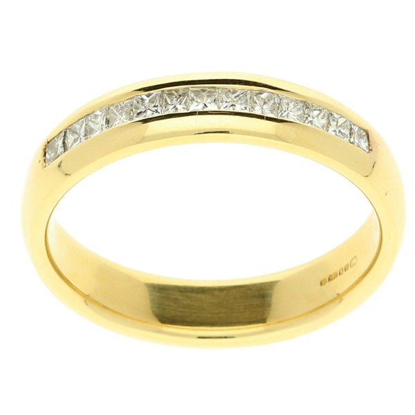 18ct Yellow Gold Half Eternity Diamond Ring - 0.52ct