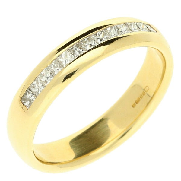 18ct Yellow Gold Half Eternity Diamond Ring - 0.52ct