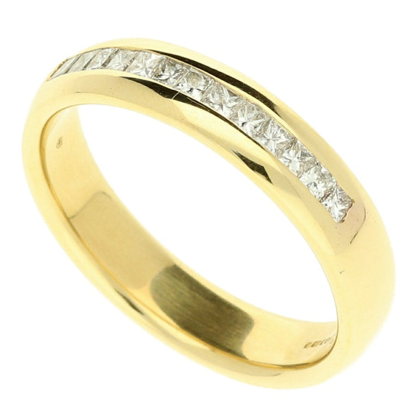 18ct Yellow Gold Half Eternity Diamond Ring - 0.52ct