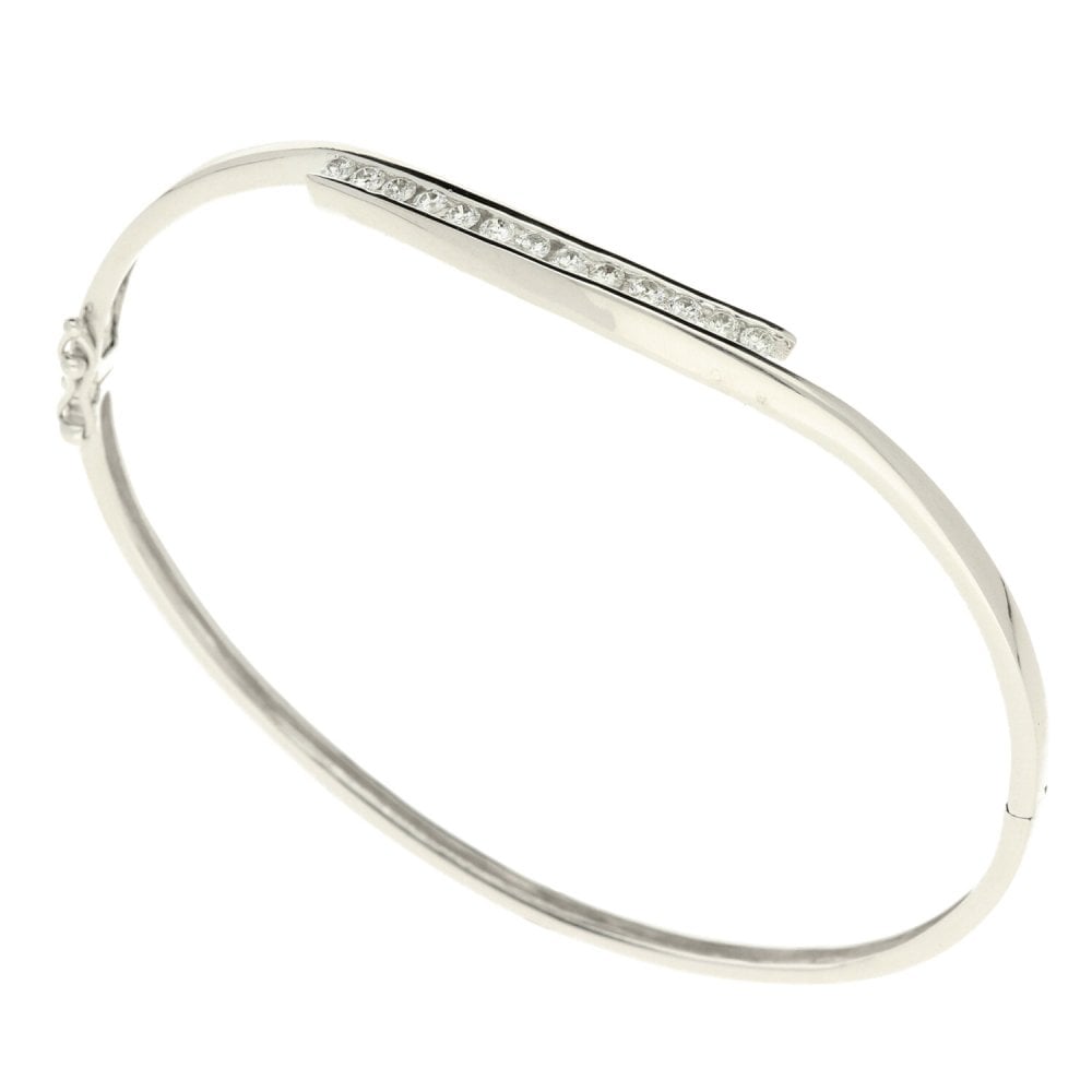 9ct White Gold 0.36ct Diamond Bangle