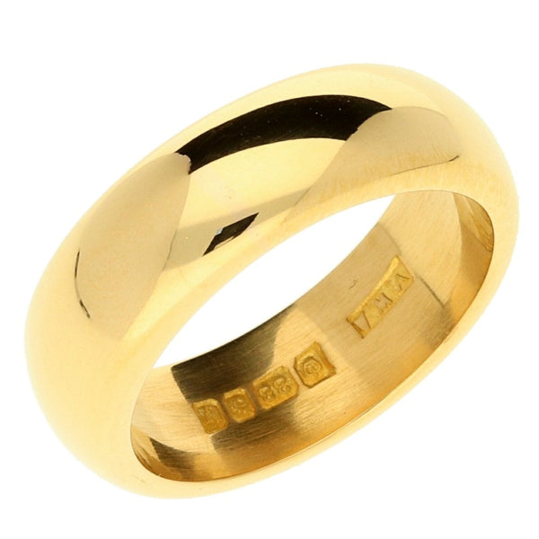 22ct Heavy Yellow Gold Wedding Ring - 14g- Size N