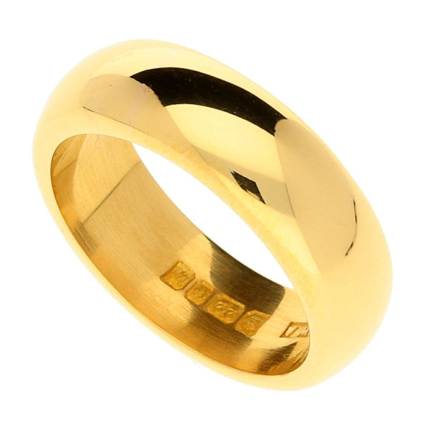 22ct Heavy Yellow Gold Wedding Ring - 14g- Size N