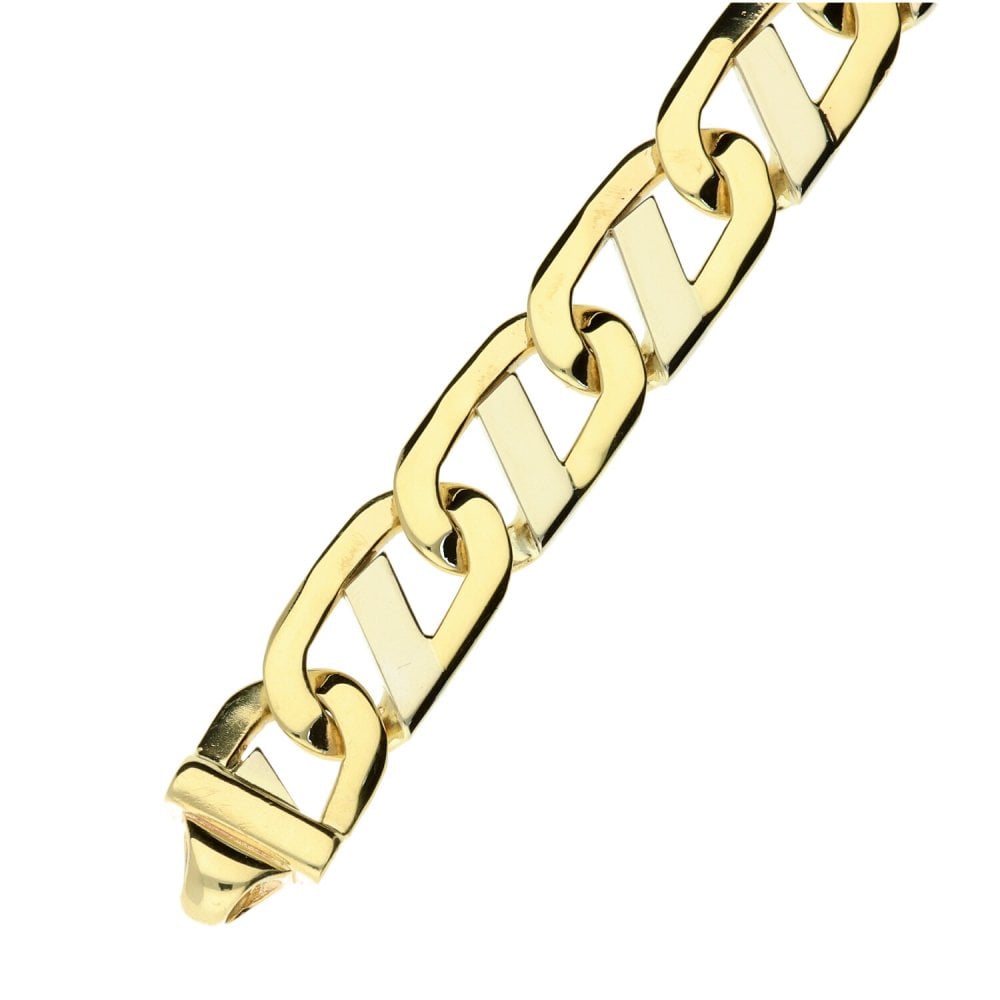 9ct Yellow and White Gold Heavy 9'' Bracelet - 38.2g