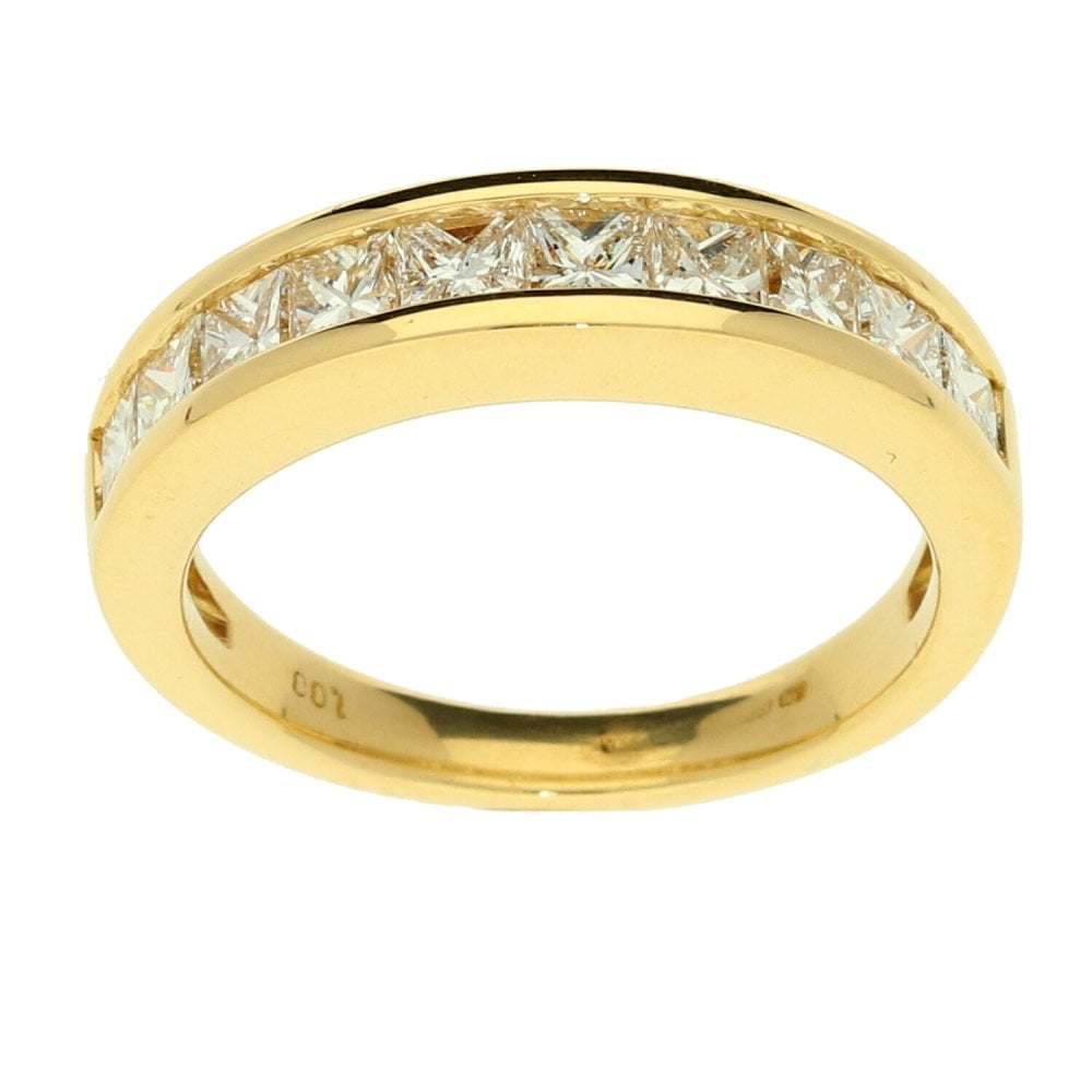 18ct Princess Cut Half Eternity Ring 1.00ct