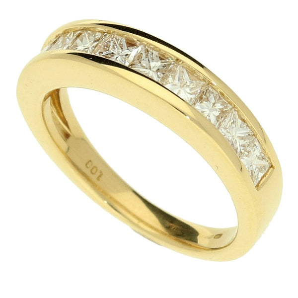 18ct Princess Cut Half Eternity Ring 1.00ct