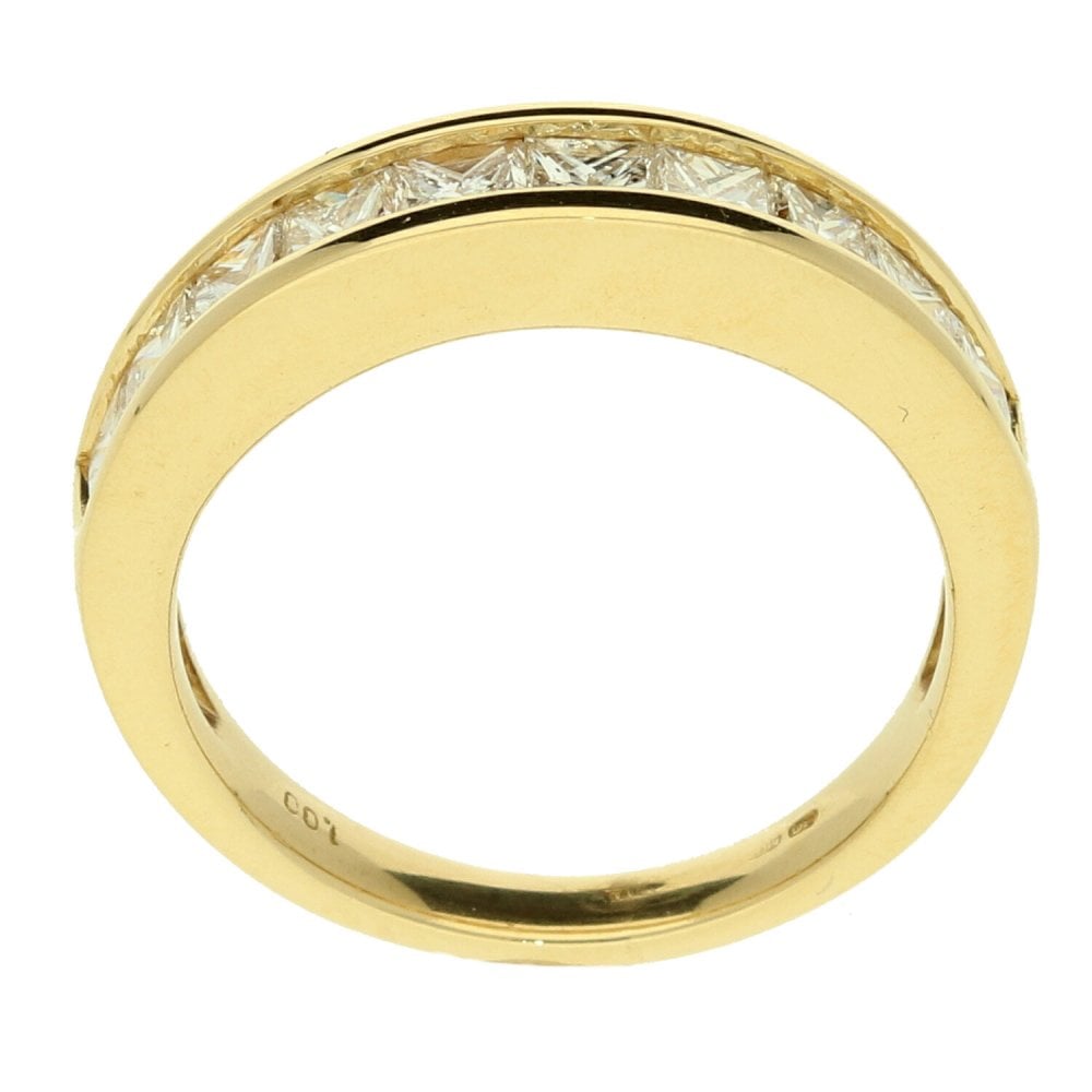 18ct Princess Cut Half Eternity Ring 1.00ct