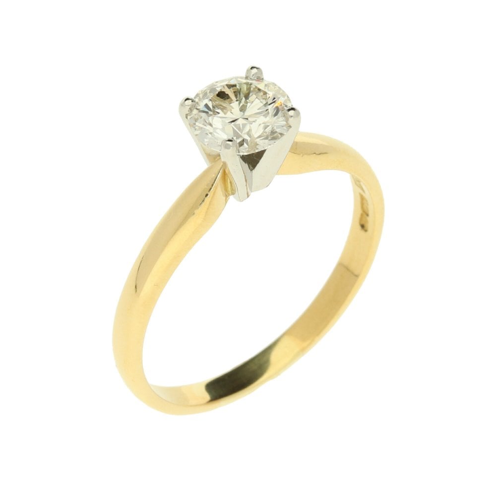 18ct Yellow Gold Four-Claw Diamond Solitaire - 1.07ct