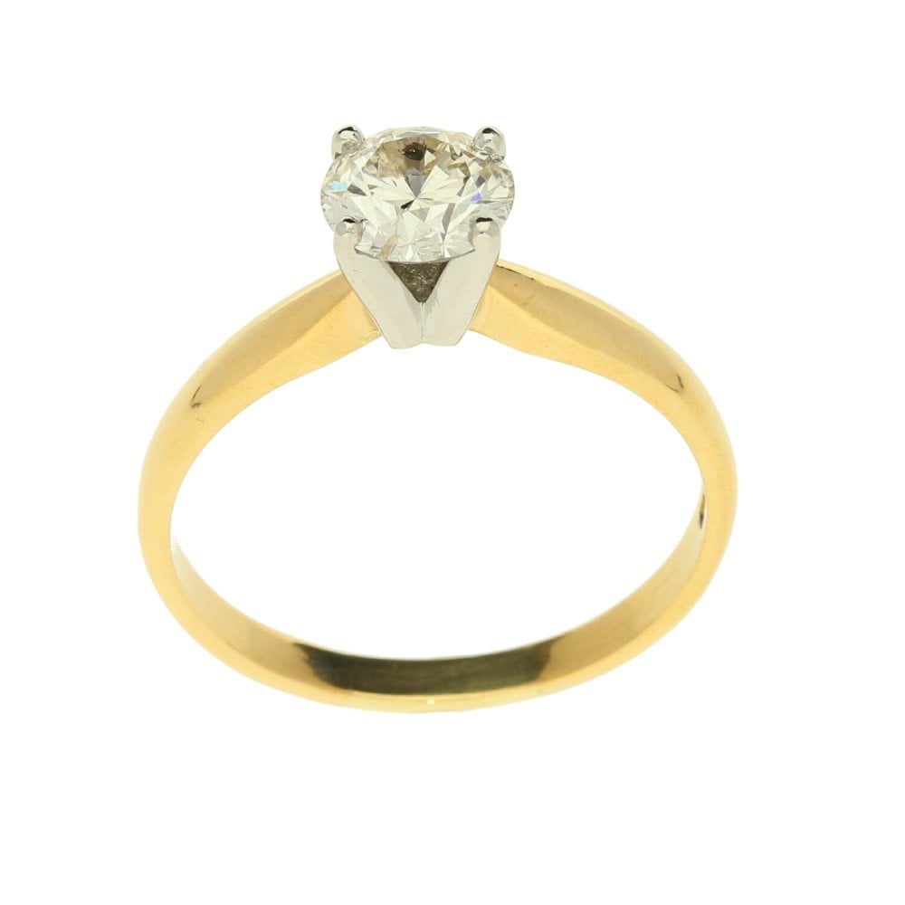 18ct Yellow Gold Four-Claw Diamond Solitaire - 1.07ct