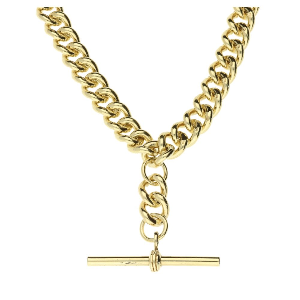 9ct 20inch Yellow Gold T-Bar Albert Chain - 77.8g