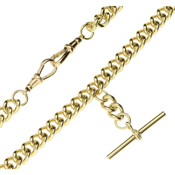 9ct 20inch Yellow Gold T-Bar Albert Chain - 77.8g