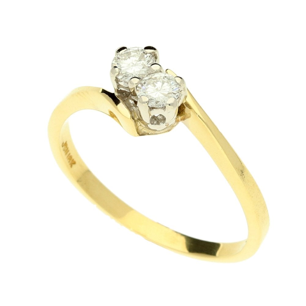 18ct Two Stone Diamond Ring - 0.25ct