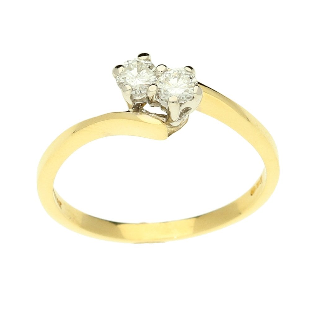 18ct Two Stone Diamond Ring - 0.25ct