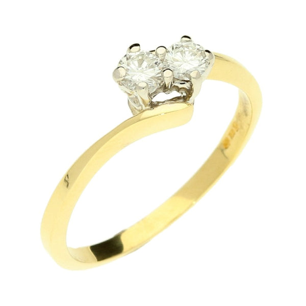 18ct Two Stone Diamond Ring - 0.25ct