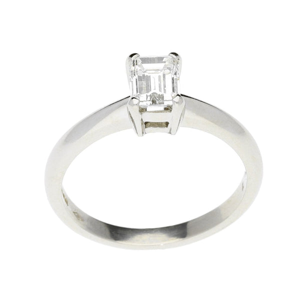 Platinum Emerald Cut Diamond Engagement Ring - 0.77ct - VS2