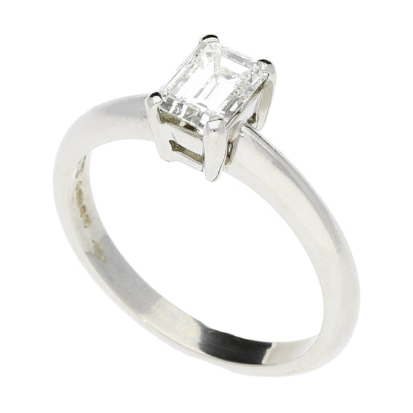 Platinum Emerald Cut Diamond Engagement Ring - 0.77ct - VS2