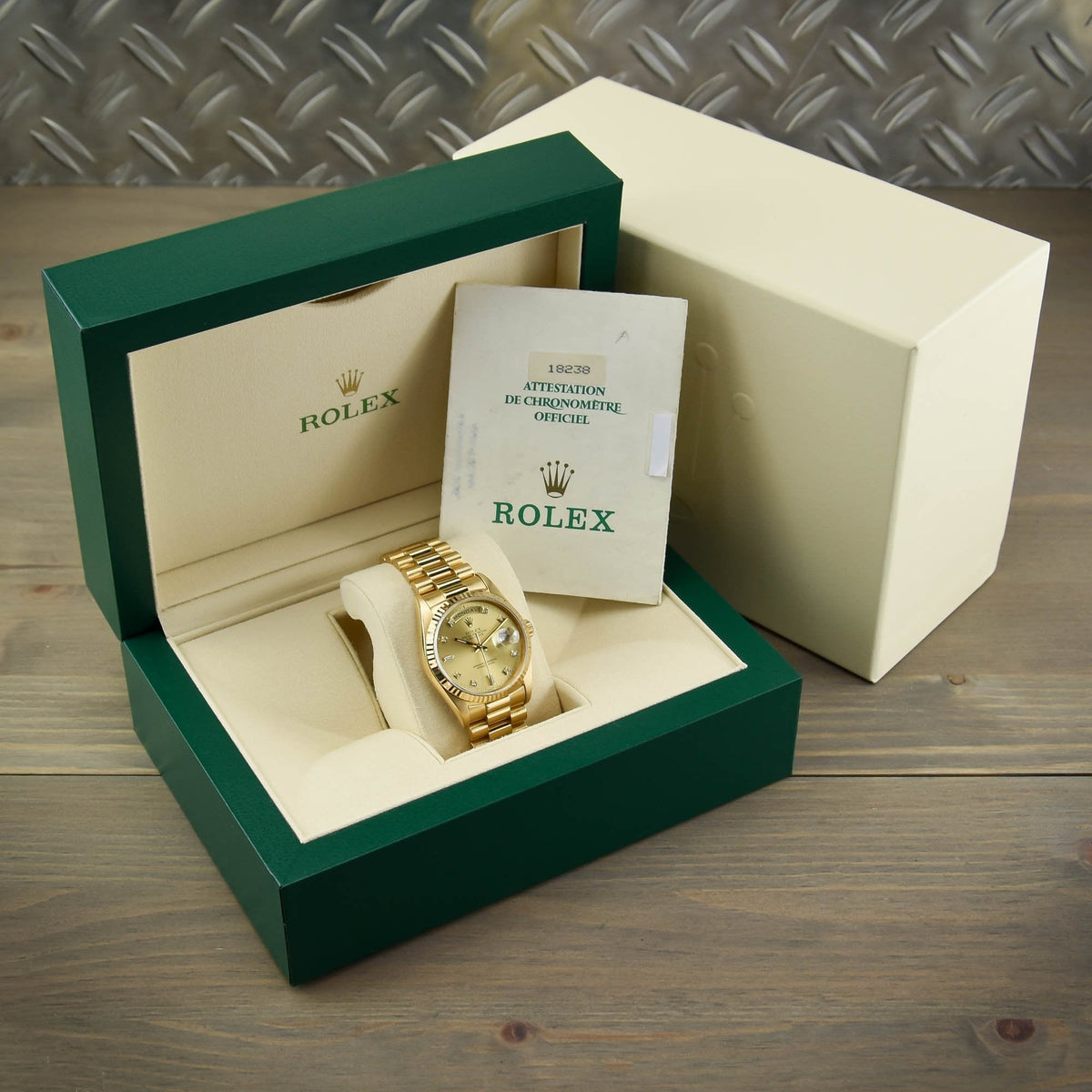 Day-Date 18238 - Champagne Diamond Dial - 1991
