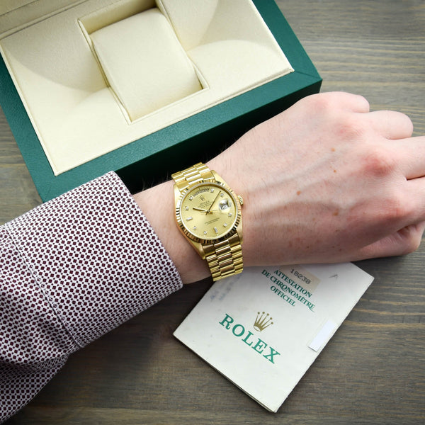 Day-Date 18238 - Champagne Diamond Dial - 1991