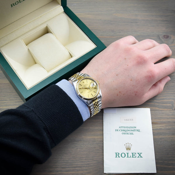 Datejust 36 16233 - Champagne Baton Dial - 1993