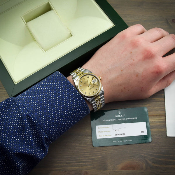 Datejust 36 16233 - Champagne Diamond Dial - 1998