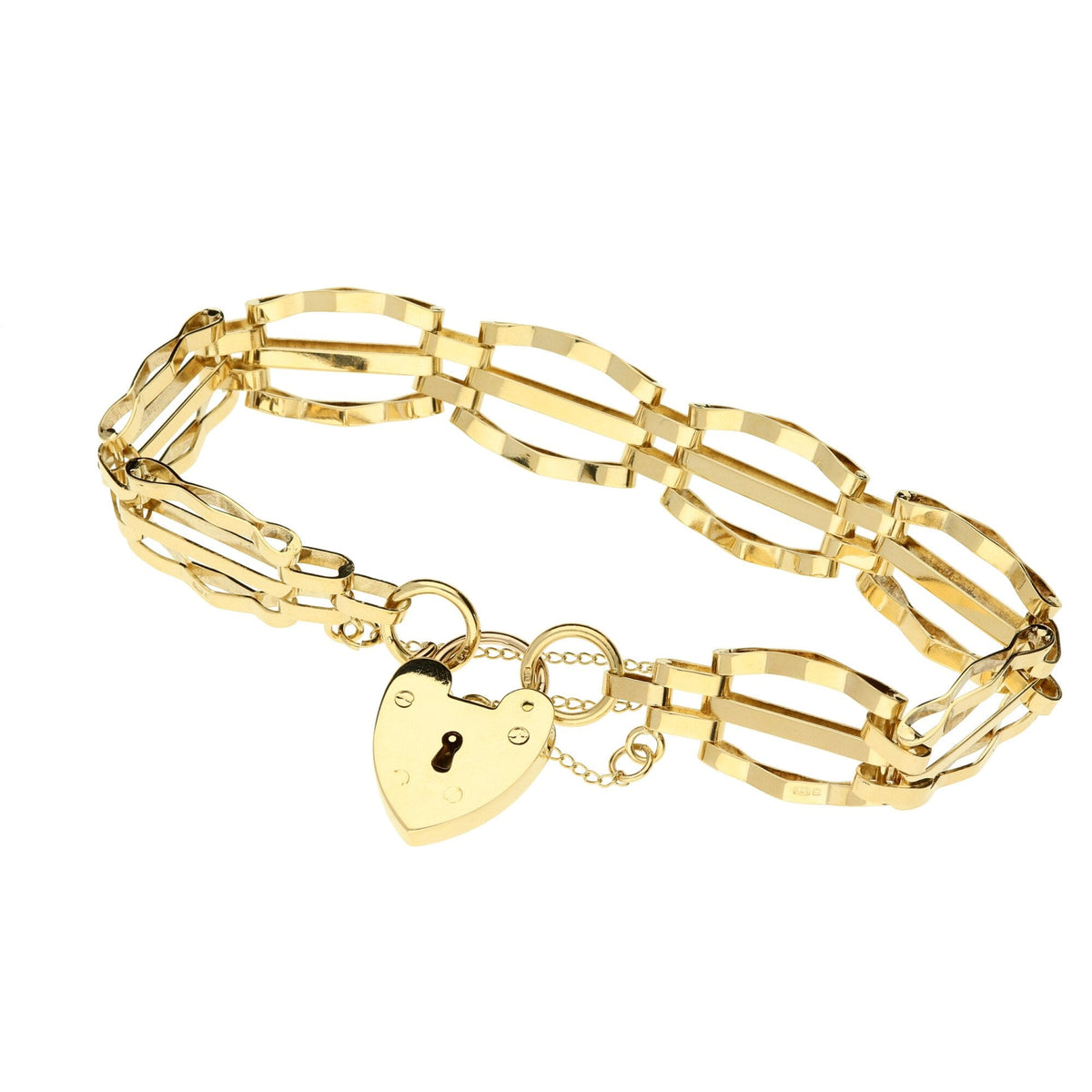 9ct Yellow Gold Gate Bracelet - 11.7g