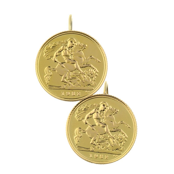 1982 Half-Sovereign Earrings - 9.30g