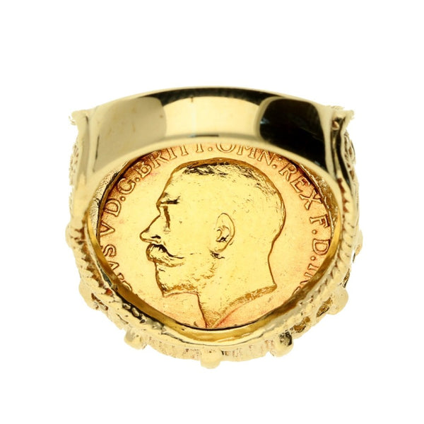 1911 Full Sovereign Coin Ring - 16.9g
