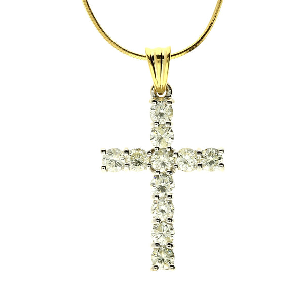 18ct Gold Diamond Cross & Chain - 2.20ct