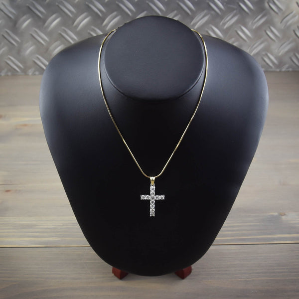 18ct Gold Diamond Cross & Chain - 2.20ct