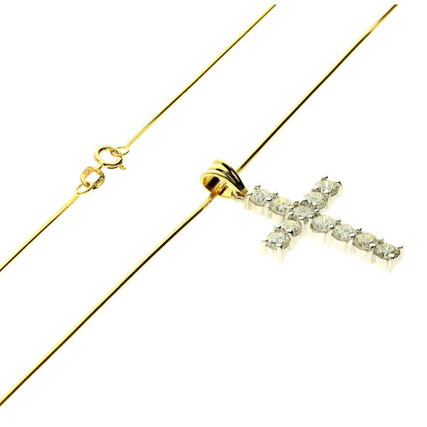 18ct Gold Diamond Cross & Chain - 2.20ct