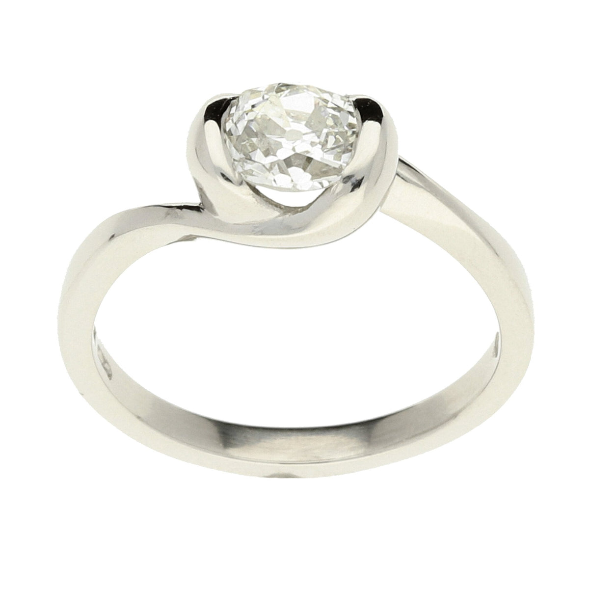 Platinum Oval Diamond Engagement Ring - 0.88ct