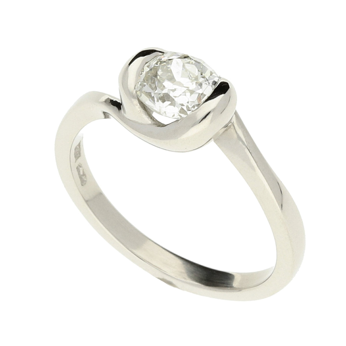 Platinum Oval Diamond Engagement Ring - 0.88ct