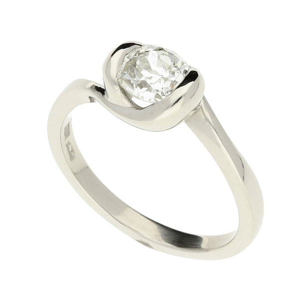 Platinum Oval Diamond Engagement Ring - 0.88ct