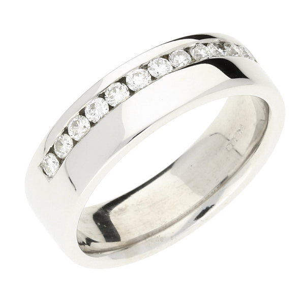 18ct White Gold Men's Diamond Ring - 0.60ct