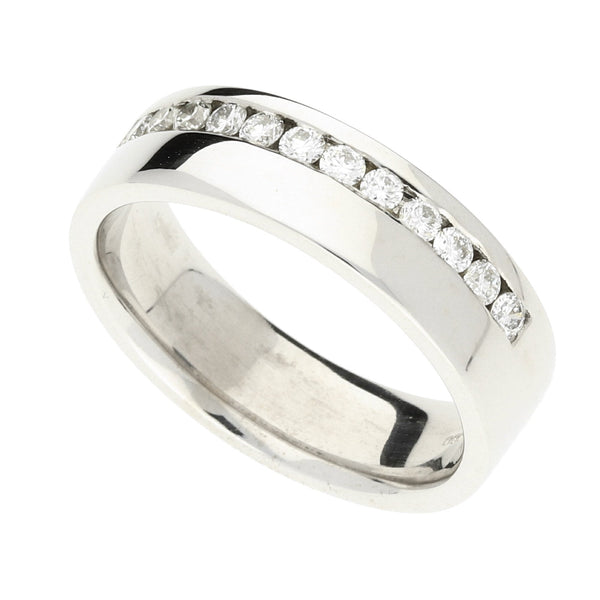 18ct White Gold Men's Diamond Ring - 0.60ct