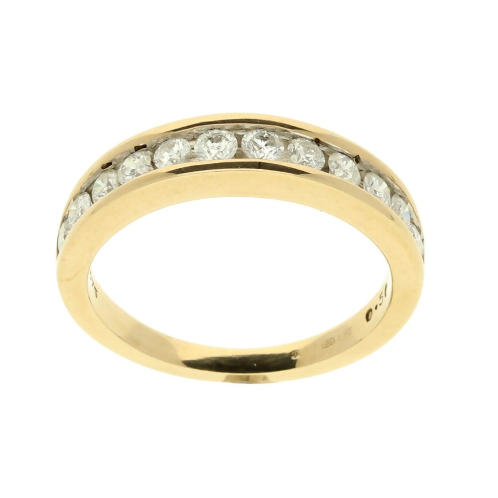 9ct Yellow Gold Half Eternity Diamond Ring - 0.50ct