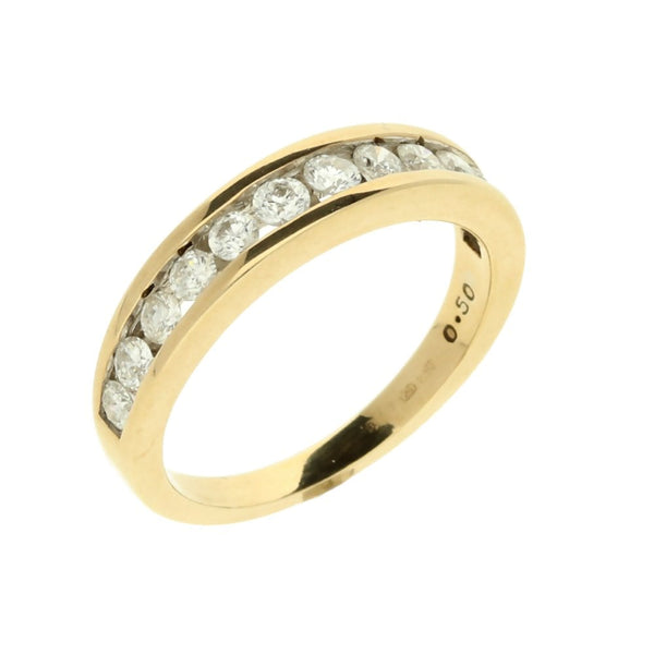 9ct Yellow Gold Half Eternity Diamond Ring - 0.50ct