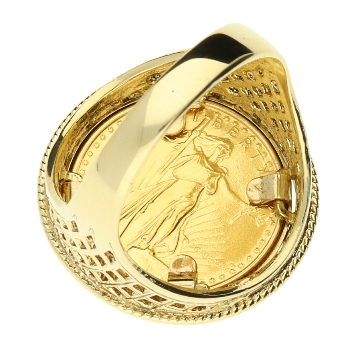 9ct Yellow Gold Dollar Eagle Ring - 7.8g