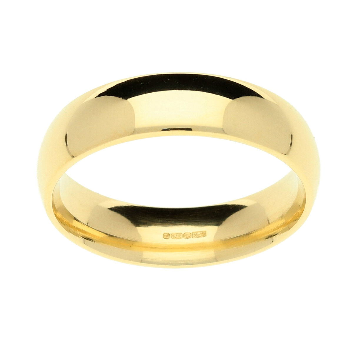 9ct Yellow Gold 6mm Court Shape Wedding Ring - Size W - 7.6g