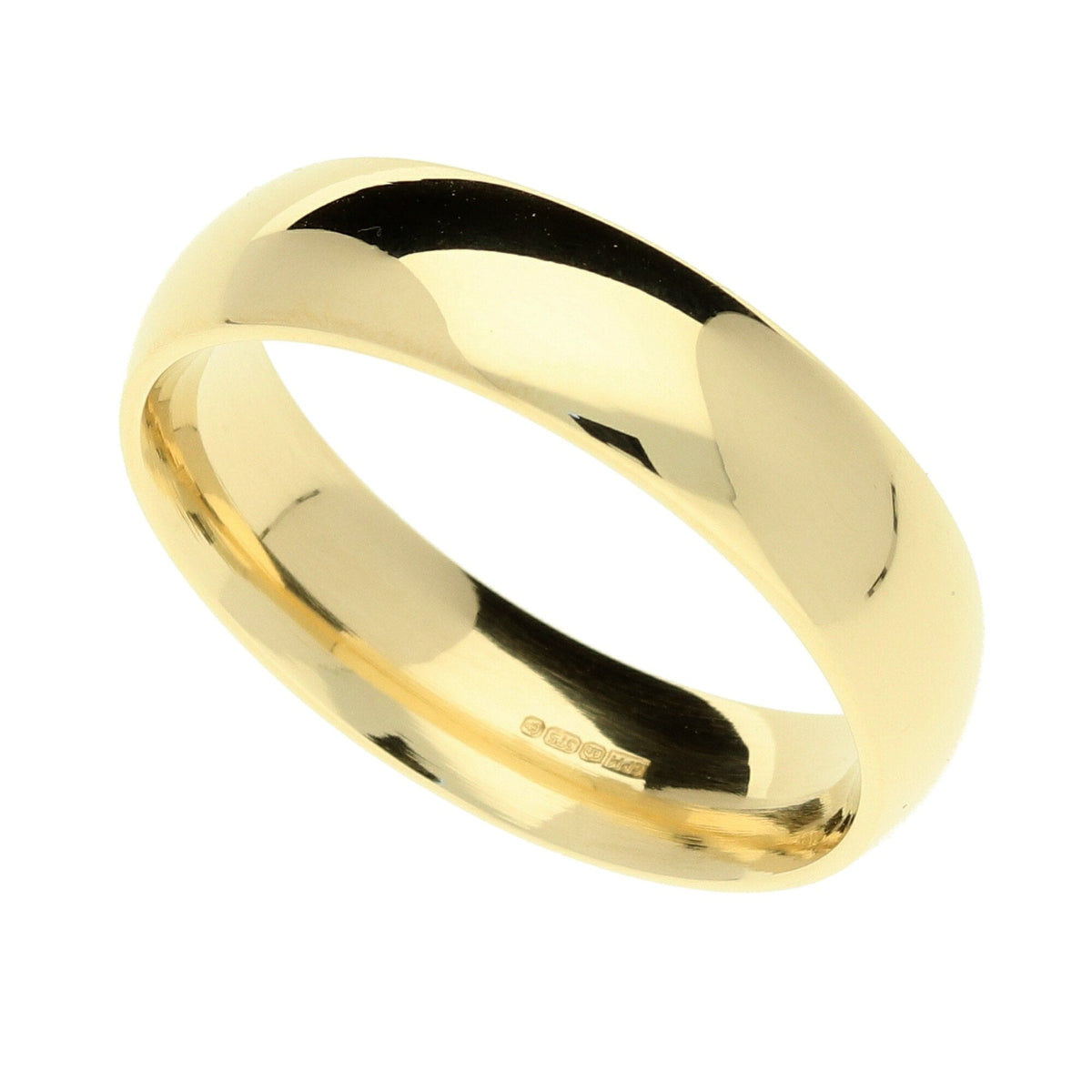 9ct Yellow Gold 6mm Court Shape Wedding Ring - Size W - 7.6g