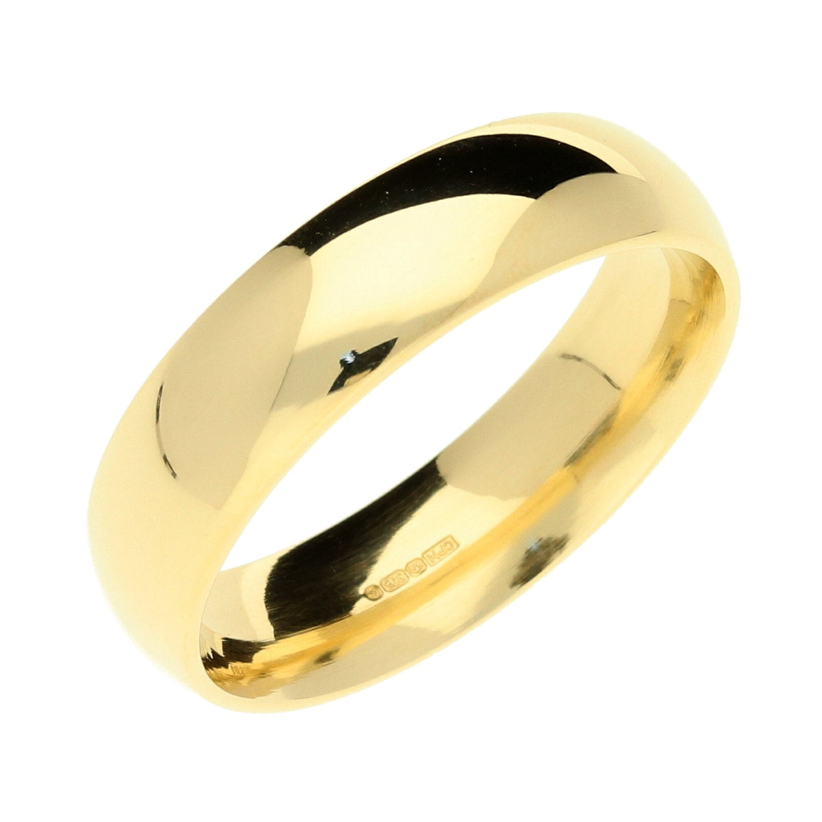 9ct Yellow Gold 6mm Court Shape Wedding Ring - Size W - 7.6g