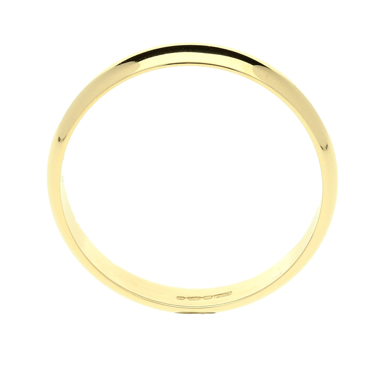 Ladies 9ct Yellow Gold 3mm D Shape Wedding Ring - 1.7g
