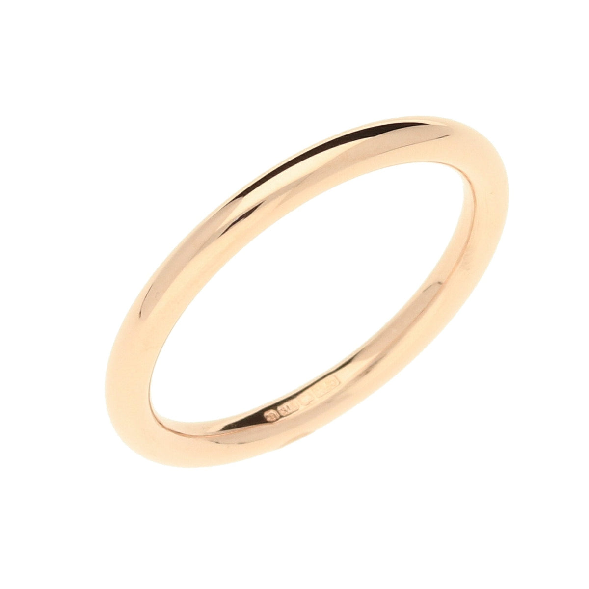 9ct Rose Gold 2mm Halo Wedding Ring - 2.10g