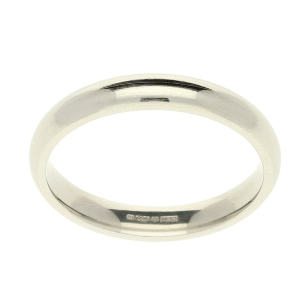 Ladies Platinum Court Wedding Ring - 3mm - Size M