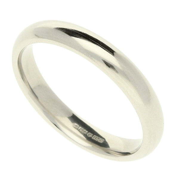 Ladies Platinum Court Wedding Ring - 3mm - Size M